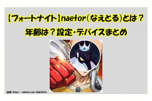 【フォートナイト】CRに加入したnaetor（なえとる）とは？年齢は？設定・デバイスまとめ