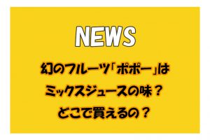 【正月千鳥】幻のフルーツ「ポポー」はミックスジュースの味？どこで買えるの？